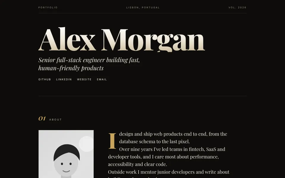 Noir Editorial theme